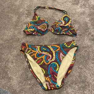 Victoria's Secret Paisley Dotted Bikini Set SIZE 36B/S